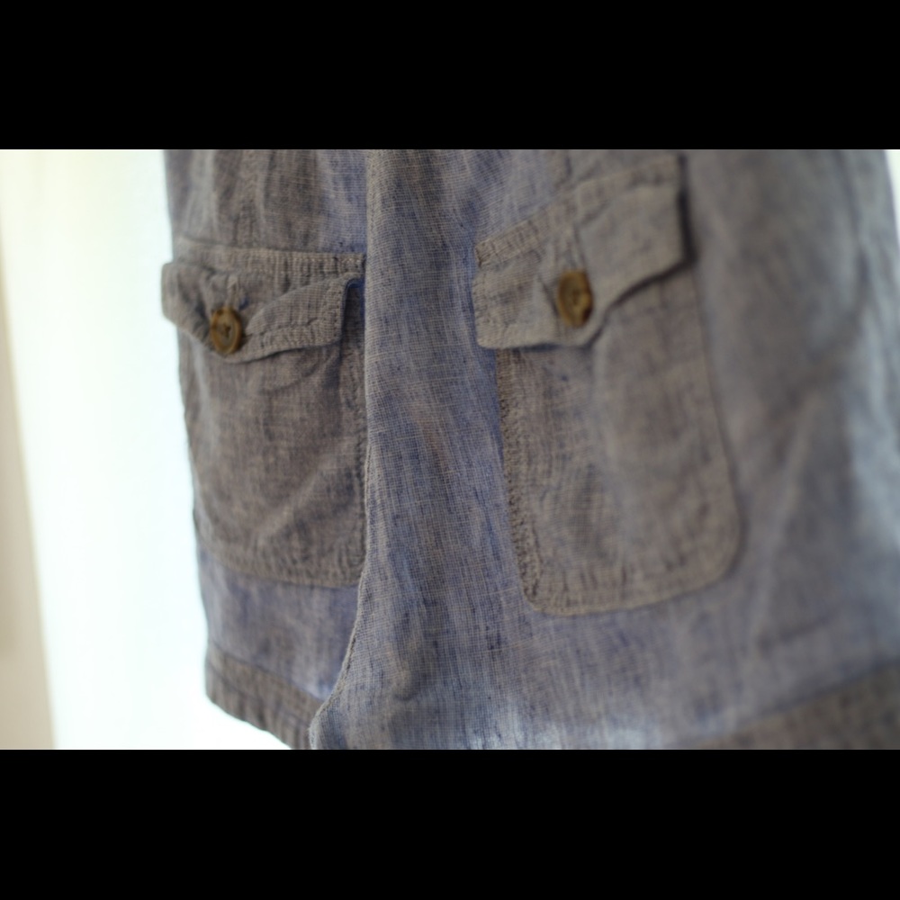 Express Blue Stripe With Front Buttons Shorts - image 3